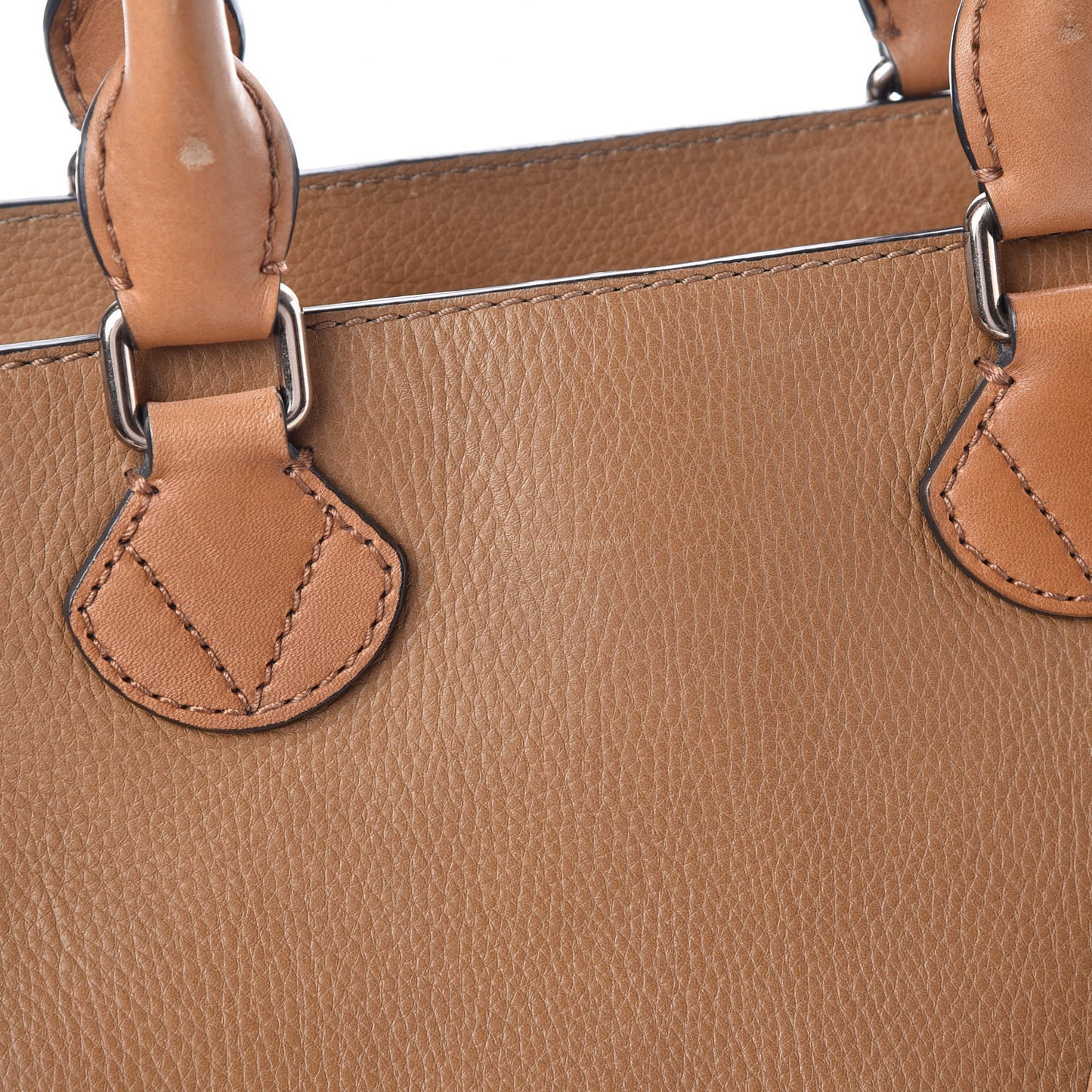 Mega Check Grained Calfskin Medium Harcourt Satchel Saddle Brown