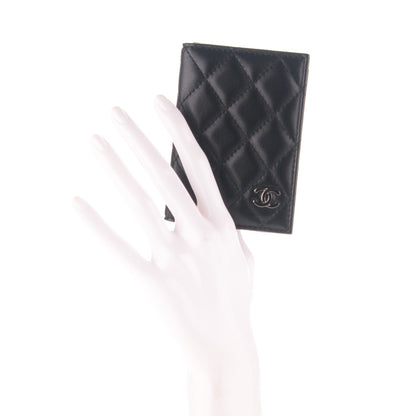 Chanel Lambskin Quilted CC Card Holder Wallet Black 2 of 7