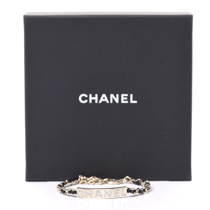 Chanel Metal Lambskin Crystal Sergeant Bracelet Gold 3 of 3