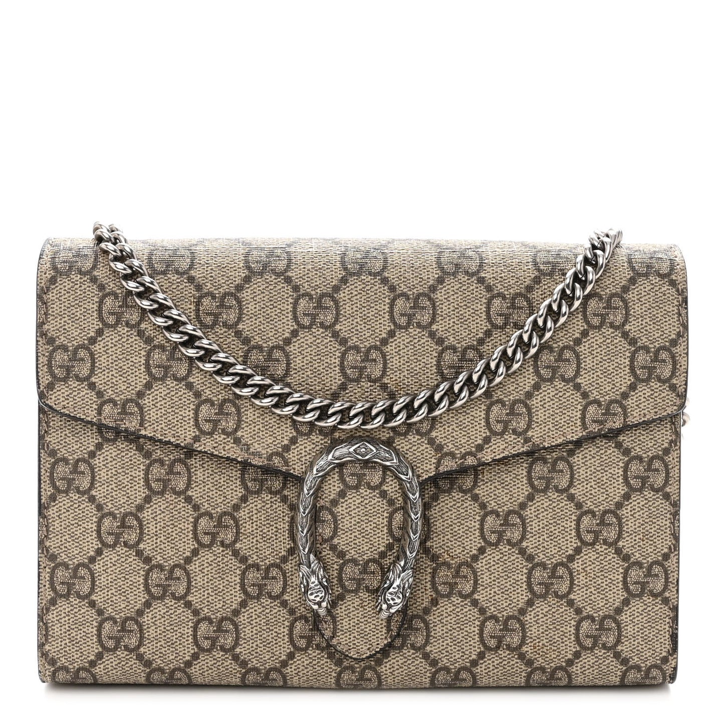 GG Supreme Monogram Mini Dionysus Chain Wallet Beige Taupe