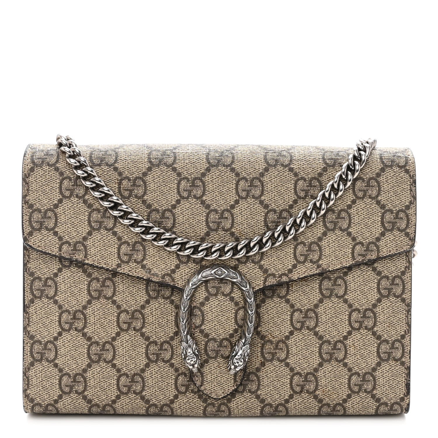 Gucci GG Supreme Monogram Mini Dionysus Chain Wallet Beige Taupe 1 of 9