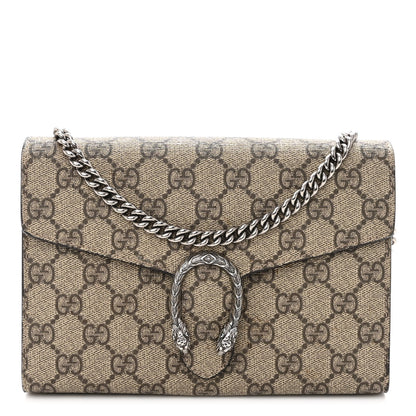 Gucci GG Supreme Monogram Mini Dionysus Chain Wallet Beige Taupe 1 of 9