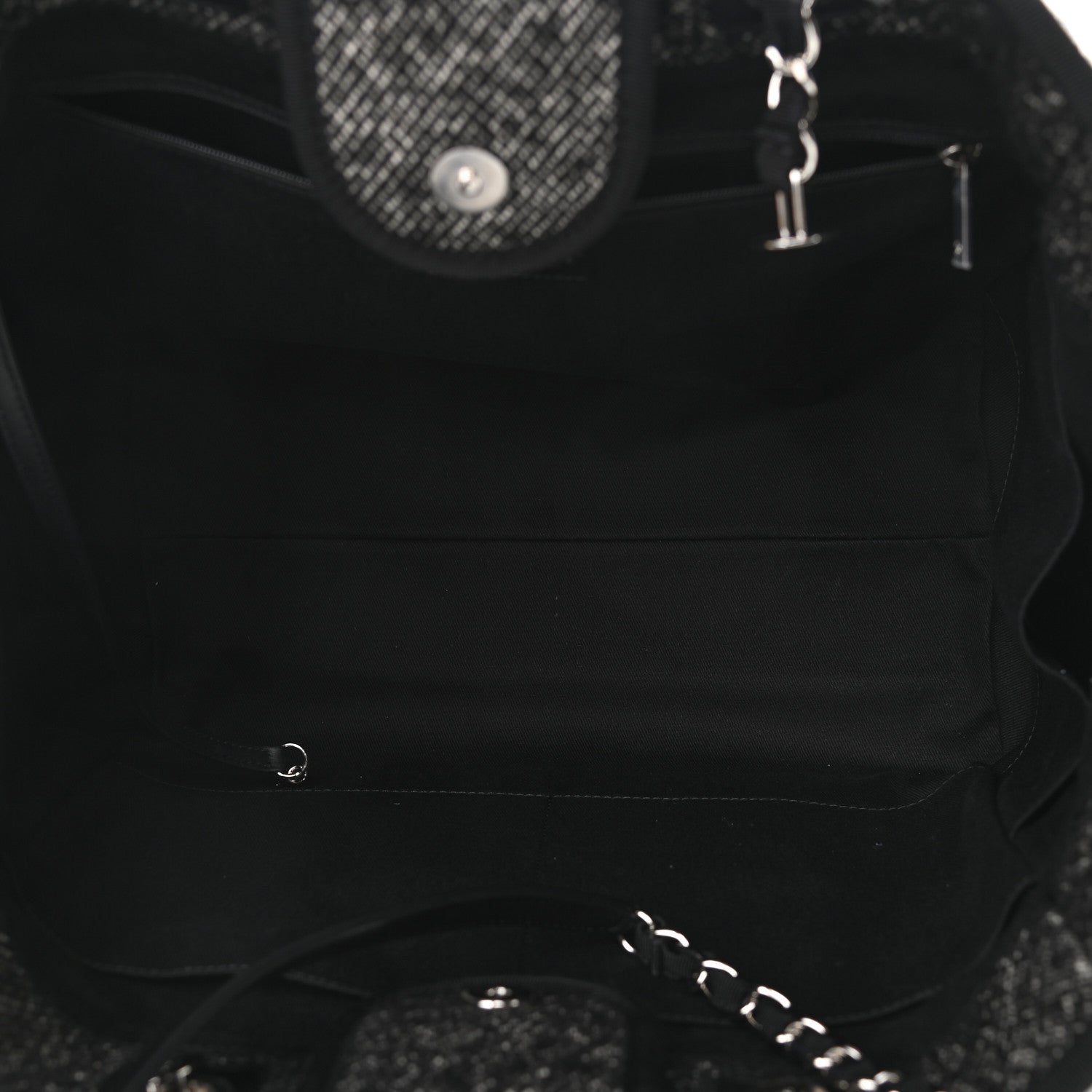 Chanel Mixed Fibers Calfskin Medium Deauville Tote Black 5 of 10