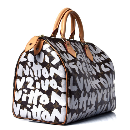 Louis Vuitton Monogram Graffiti Speedy 30 Silver 2 of 10