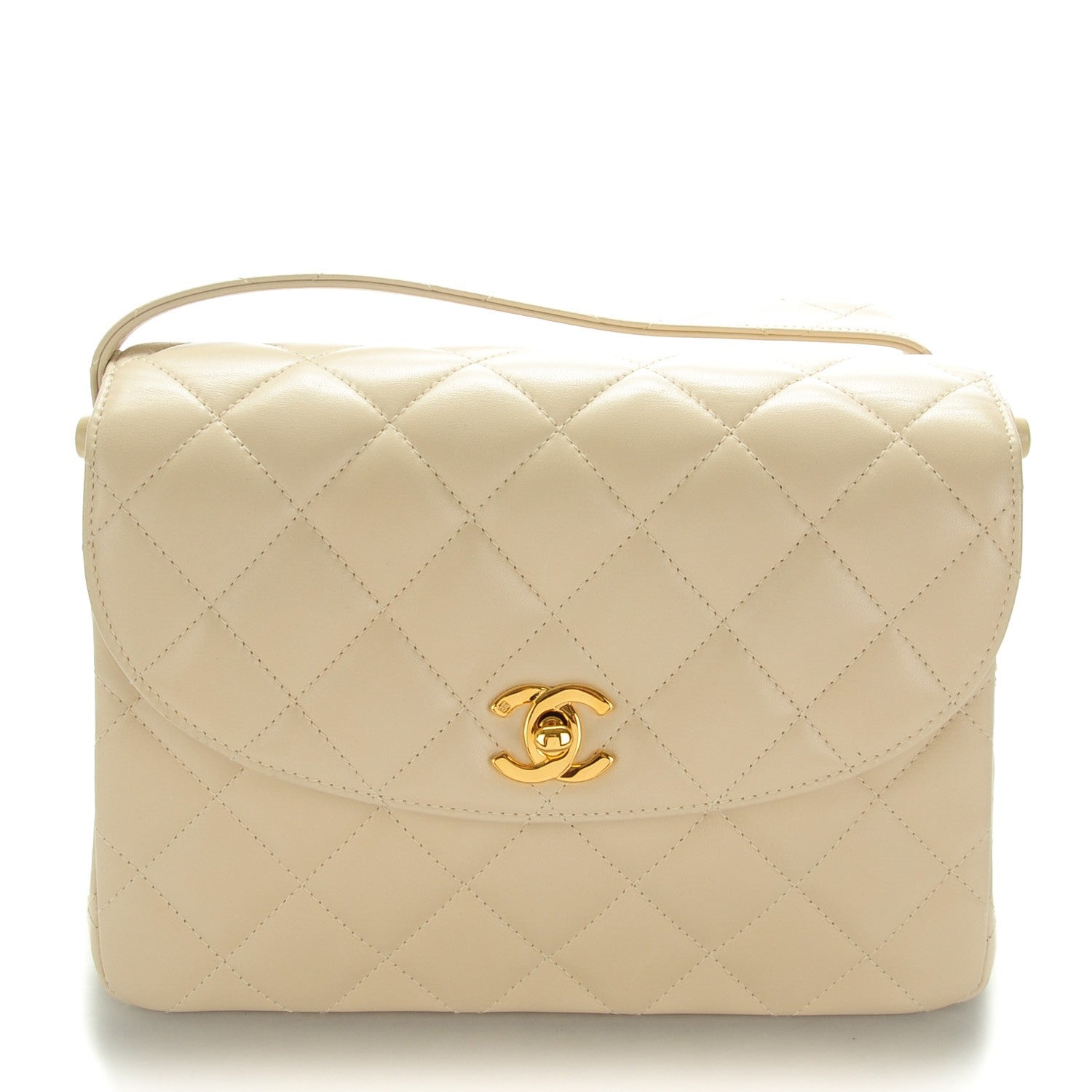 Chanel Lambskin Quilted Flap Shoulder Bag Beige Clair 1 of 9
