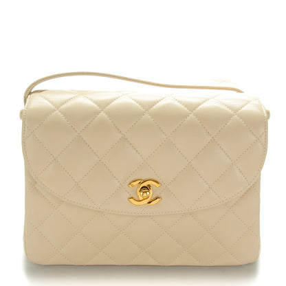 Chanel Lambskin Quilted Flap Shoulder Bag Beige Clair 1 of 9
