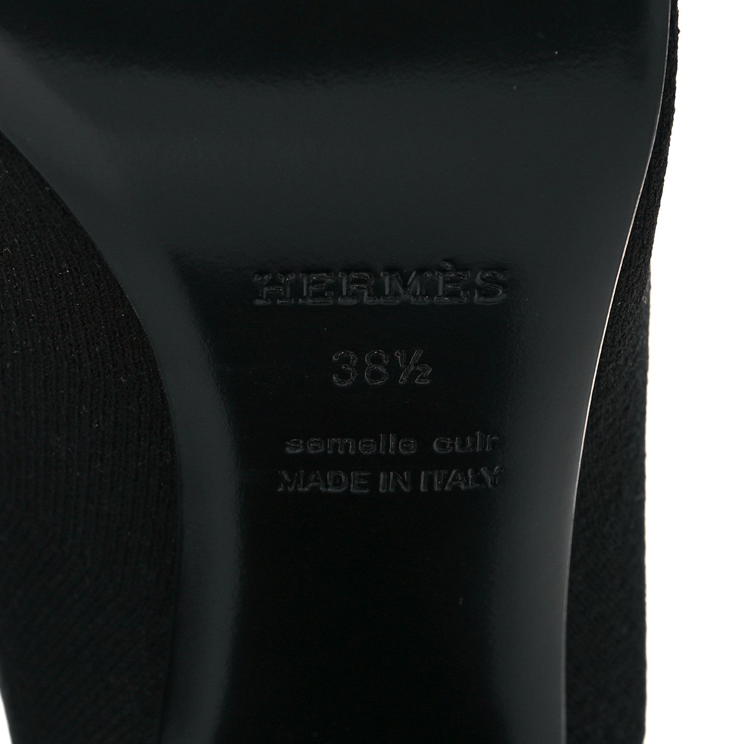 Hermes Knit Calfskin Volver Ankle Boots 38.5 Black 6 of 7