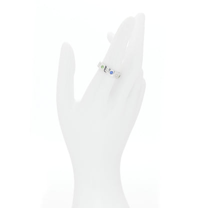 Bulgari 18K White Gold Blue Sapphire Tsavorite Roman Sorbets Ring 55 7.25 2 of 5