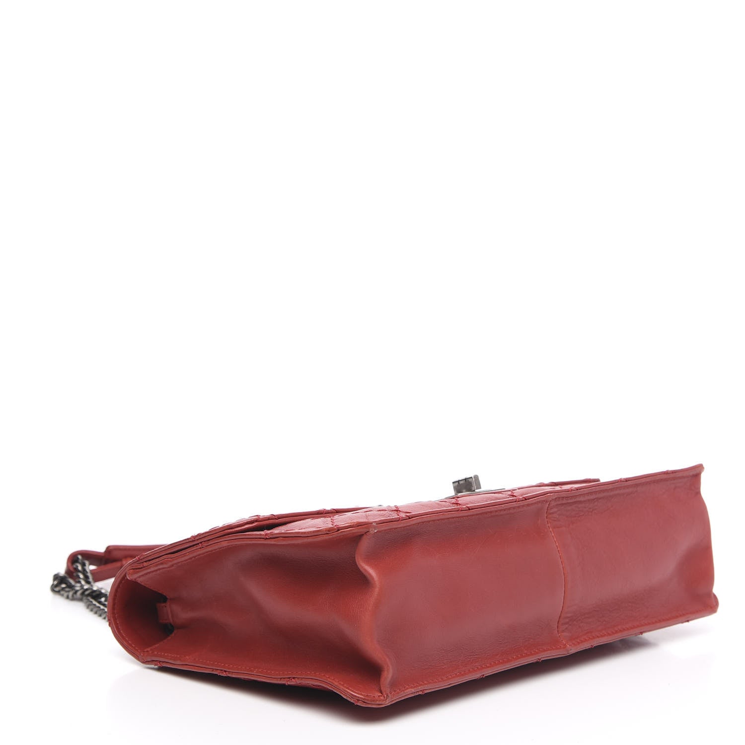 Chanel Aged Calfskin Embossed Logo Quilted 2.55 Reissue 227 Flap Red 4 of 16