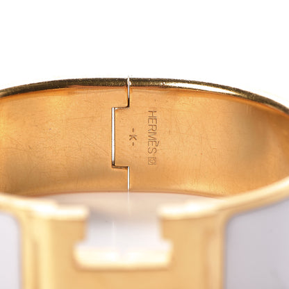 Hermes Enamel Wide Clic Clac H Bracelet PM White 3 of 5