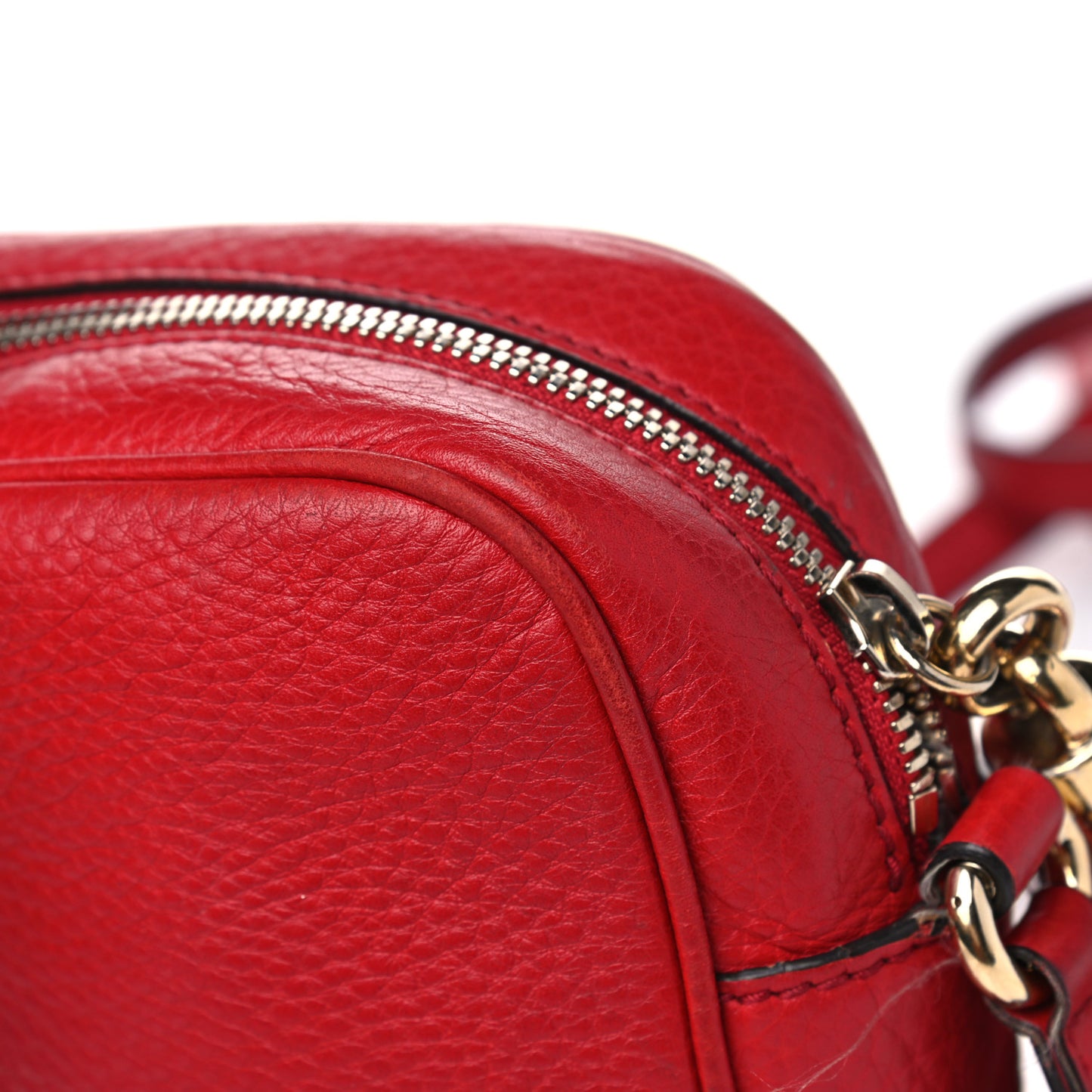 Pebbled Calfskin Small Soho Disco Bag Tabasco Red
