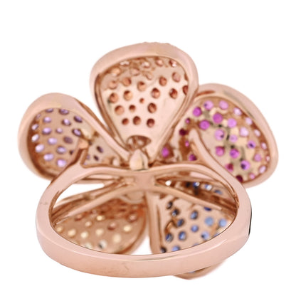 Parker & West by FASHIONPHILE 18K Rose Gold Diamond Rainbow Sapphire Floral Cocktail Ring 54 6.75 4 of 10