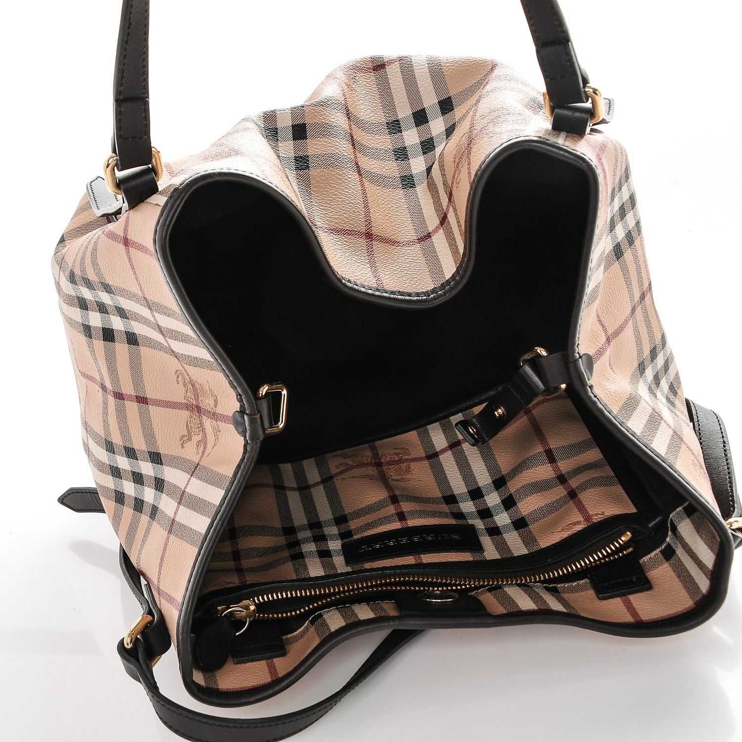 Burberry Haymarket Check Small Canterbury Tote Chocolate 5 of 6