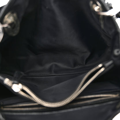 Christian Dior Satin Cannage Charming Lock Flap Shoulder Bag Black 6 of 15