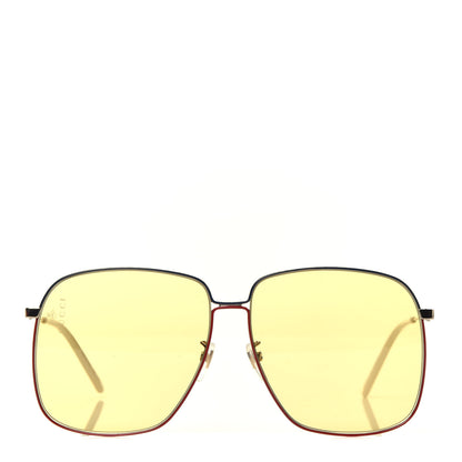 Gucci Rectangular Frame Interlocking G Sunglasses GG0394S Yellow 2 of 7