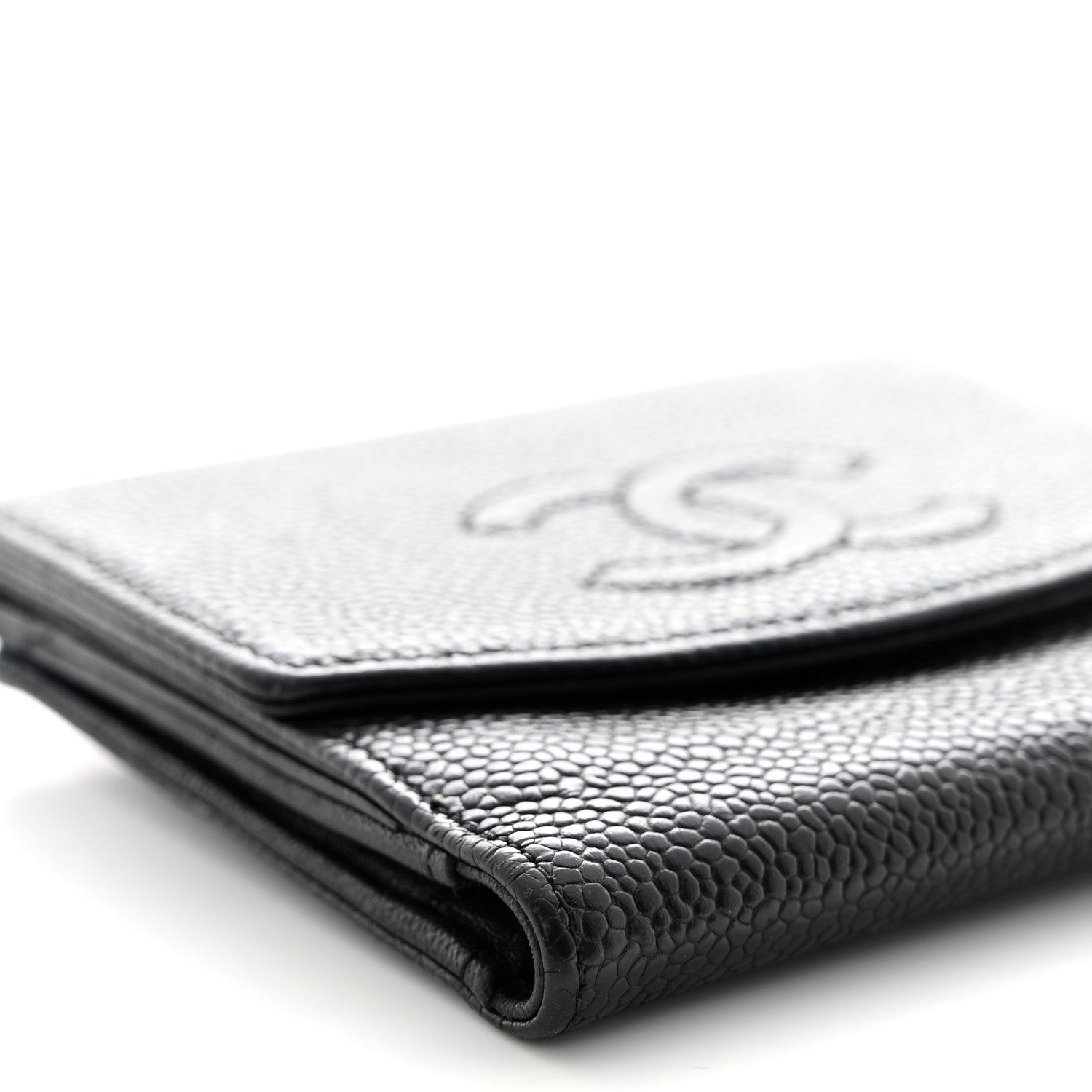 Chanel Caviar Timeless CC Compact French Wallet Black 9 of 14