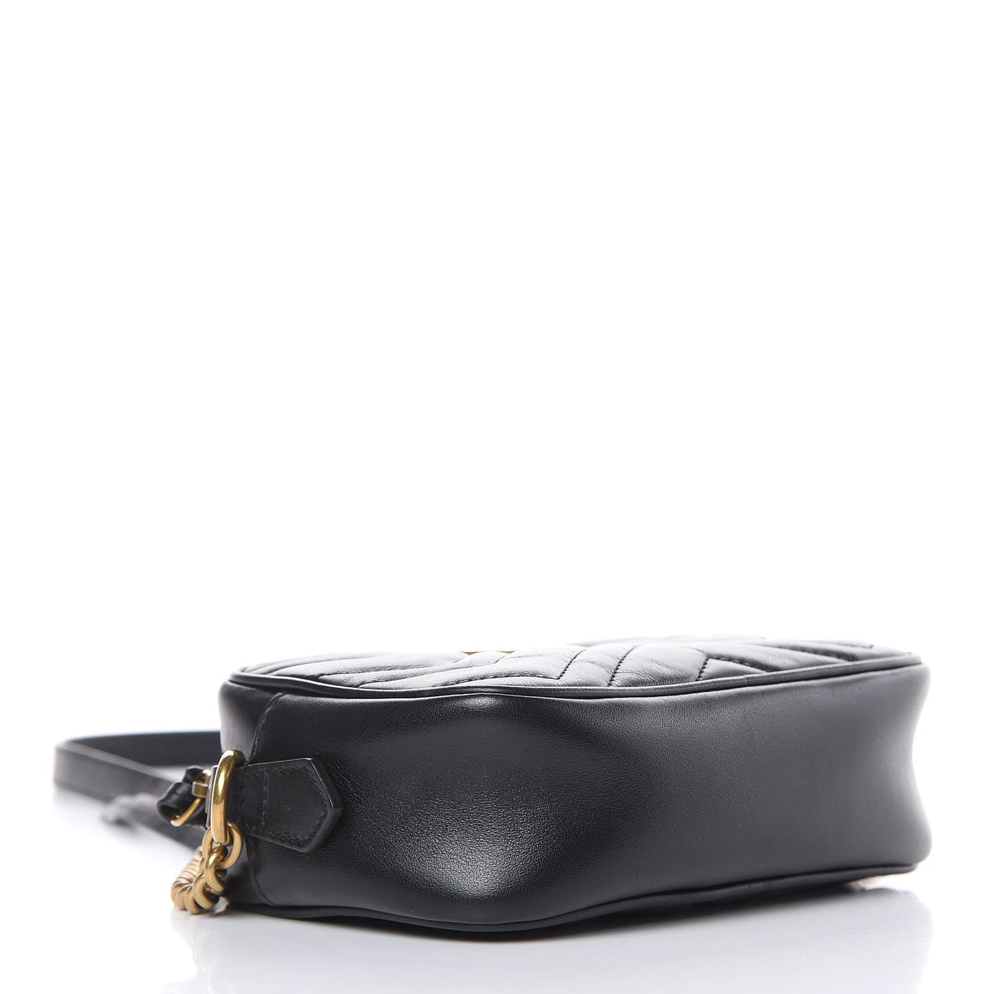Calfskin Matelasse Mini GG Marmont Chain Shoulder Bag Black