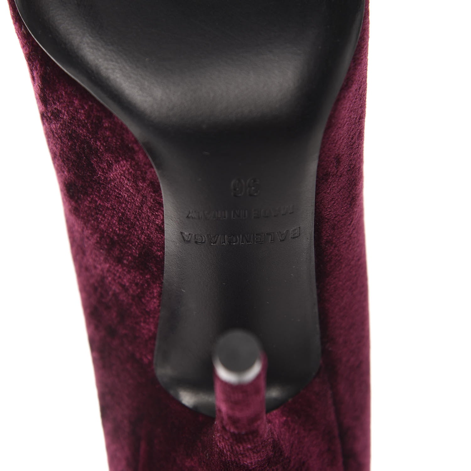 Balenciaga Velvet Extreme Pointed Toe Knife Booties 36 Rouge Prune 7 of 8