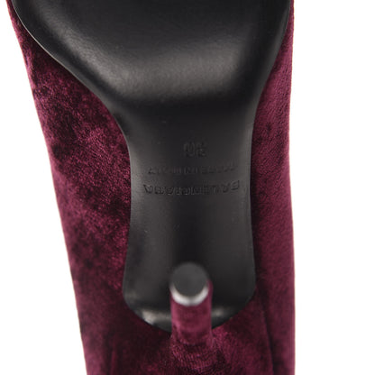Balenciaga Velvet Extreme Pointed Toe Knife Booties 36 Rouge Prune 7 of 8