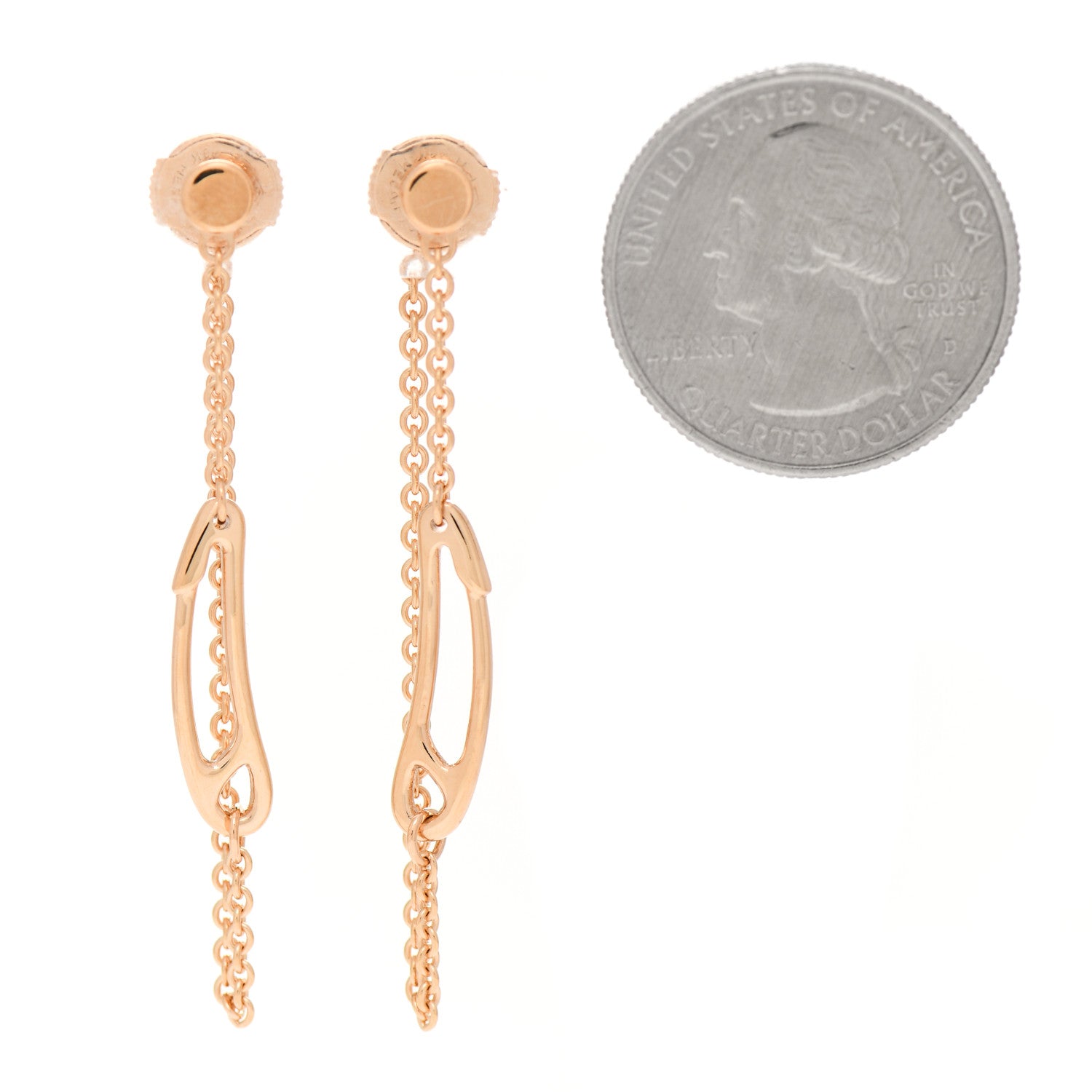 Hermes 18K Rose Gold TPM Chaine D'Ancre Punk Earrings 2 of 5