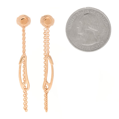 Hermes 18K Rose Gold TPM Chaine D'Ancre Punk Earrings 2 of 5