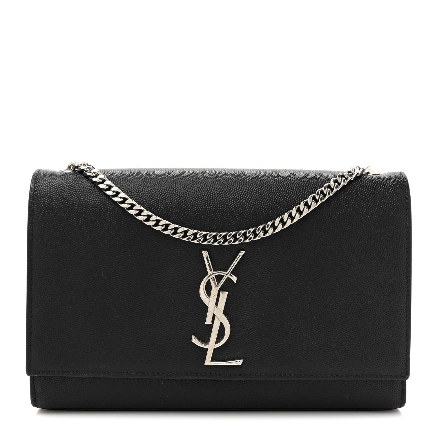 Saint Laurent Grain De Poudre Medium Classic Monogram Kate Satchel Black 1 of 16