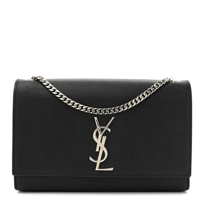 Saint Laurent Grain De Poudre Medium Classic Monogram Kate Satchel Black 1 of 16