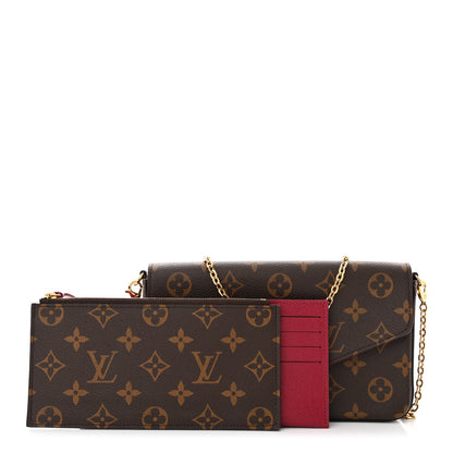 Louis Vuitton Monogram Pochette Felicie Chain Wallet Fuchsia 3 of 10