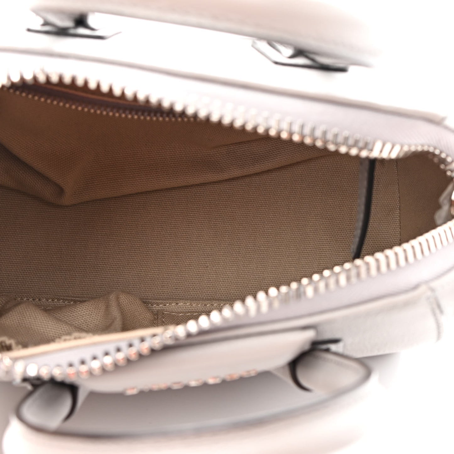 Sugar Goatskin Mini Antigona Pearl Grey