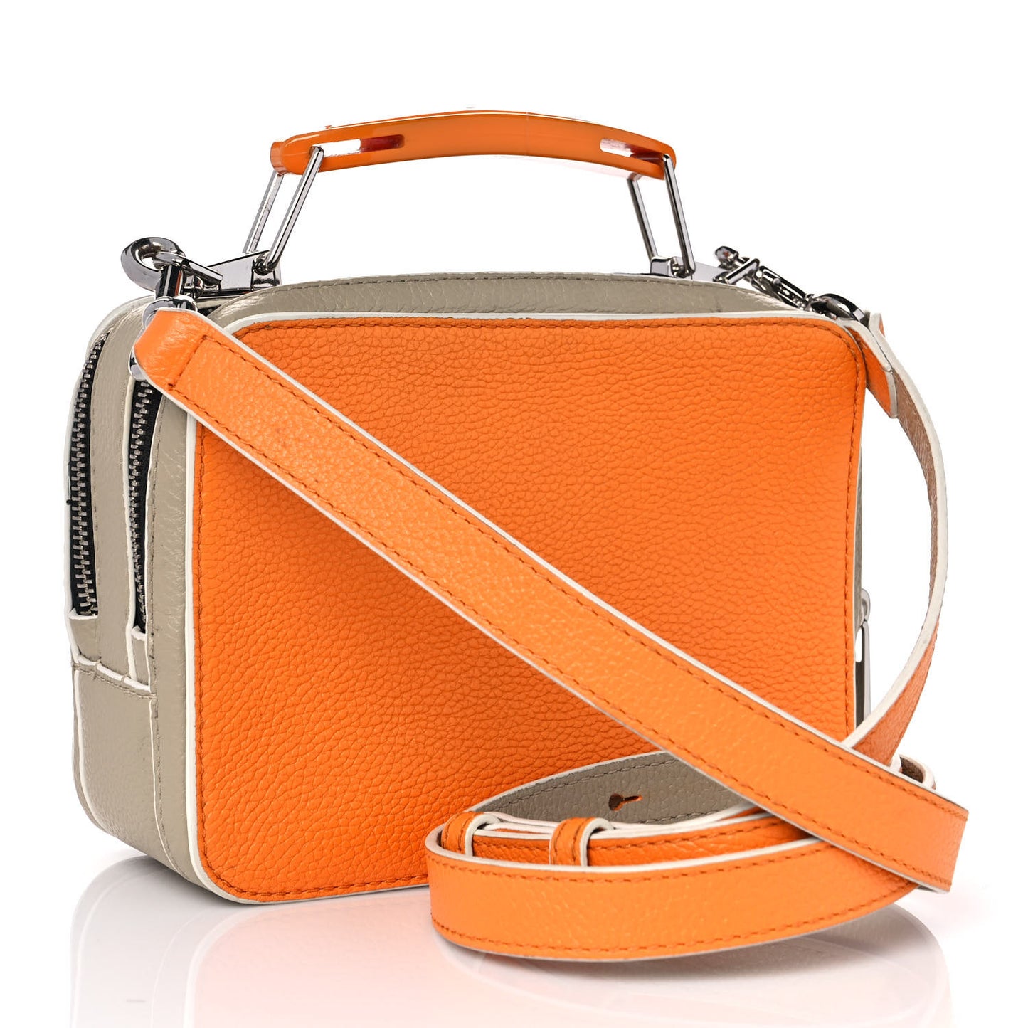 Calfskin The Box 20 Crossbody Orange