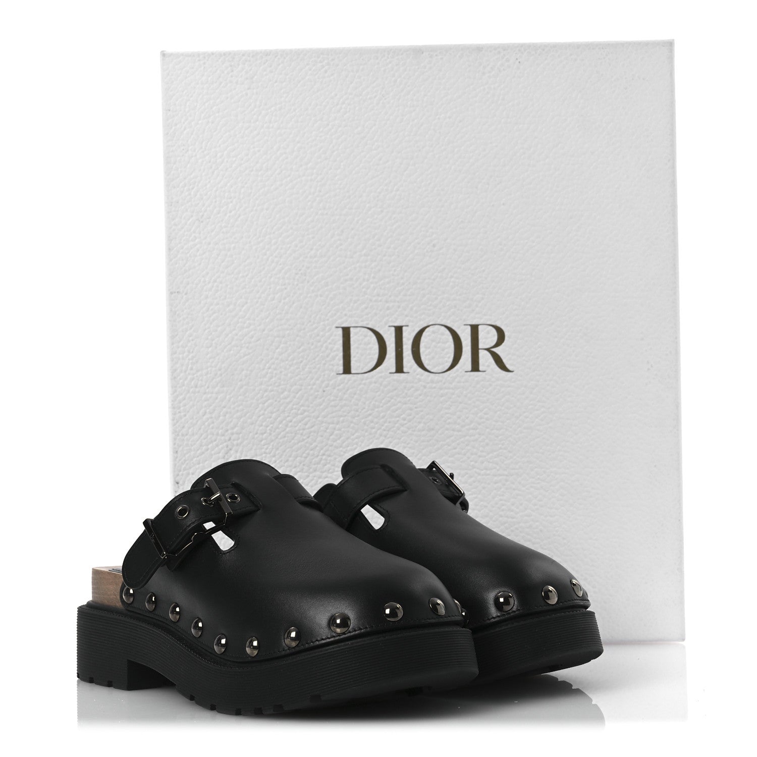 Christian Dior Calfskin Diorquake Buckled Lug Sole 15mm Clogs 36 Black 11 of 11