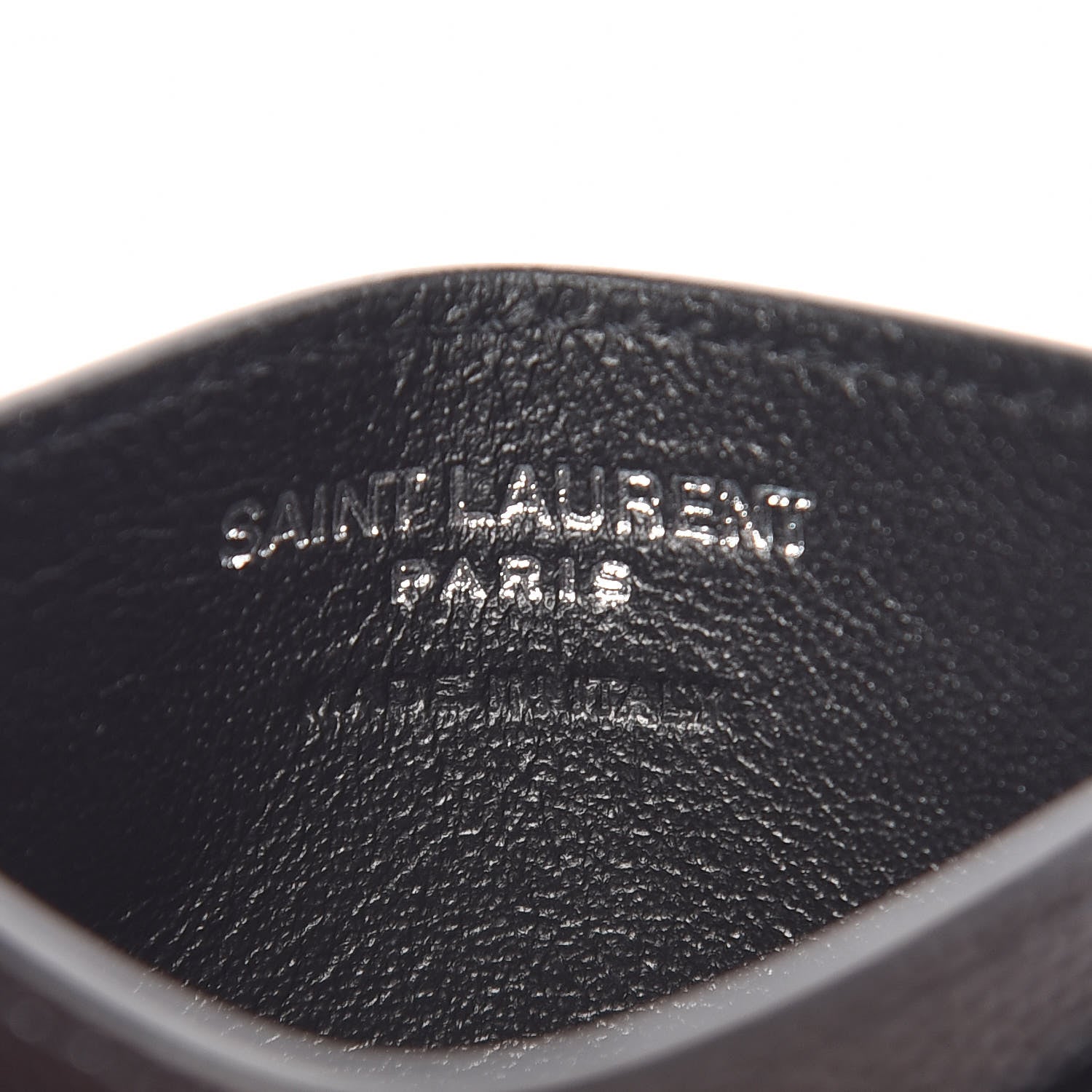 Saint Laurent Grain De Poudre Matelasse Chevron Monogram Credit Card Case Black 6 of 7