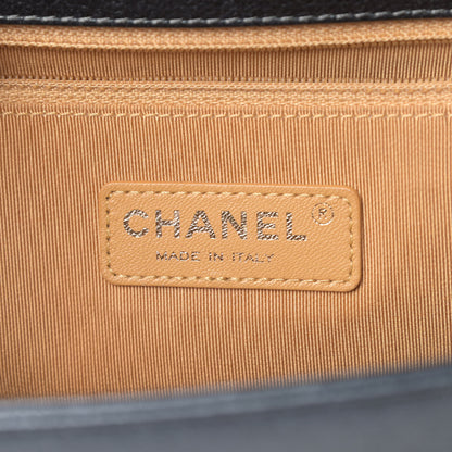 Chanel Metallic Calfskin Quilted New Medium Boy Flap Dark Grey 6 of 12