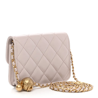 Chanel Lambskin Quilted Pearl Crush Clutch With Chain Light Purple 3 of 12