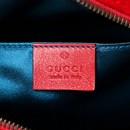 Gucci Velvet Matelasse Small GG Marmont Chain Shoulder Bag Hibiscus Red 6 of 10
