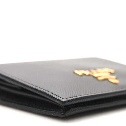 Prada Saffiano Metal Bi-Fold Wallet Black 7 of 9