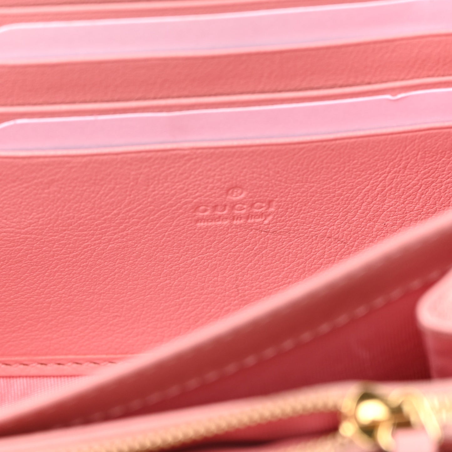 Azalea Calfskin Enamel Matelasse Diagonal Torchon GG Marmont Chain Wallet New Cherry Red Wild Rose