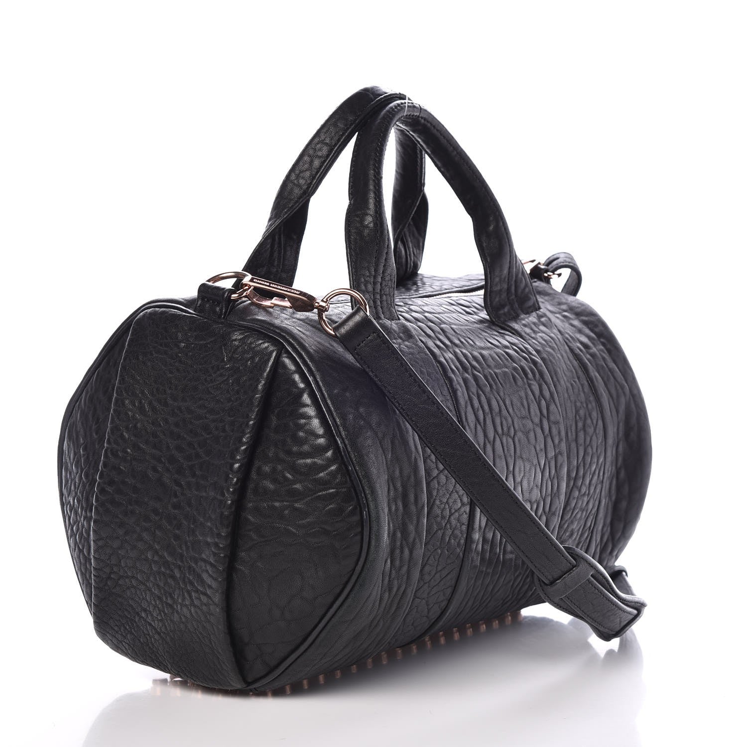 Alexander Wang Pebbled Lambskin Rocco Black Nickel Rose Gold Hardware 4 of 11