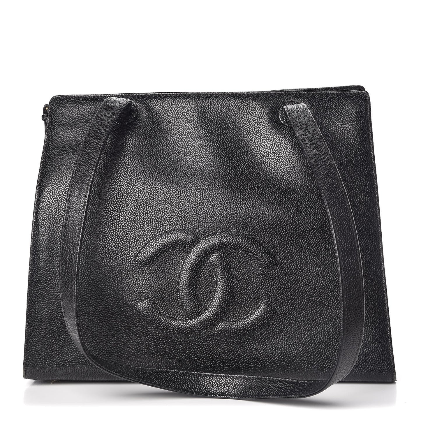 Caviar Large CC Shoulder Bag Black
