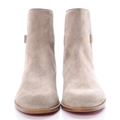 Christian Louboutin Veau Velours Grosgrain Cortino Boots 40.5 Mandorla 2 of 9