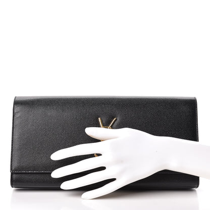 Saint Laurent Grain De Poudre Monogram Cassandre Clutch Black 2 of 14