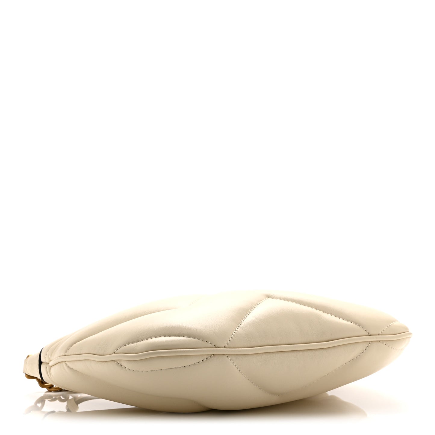 Calfskin Matelasse GG Marmont Half Moon Hobo White