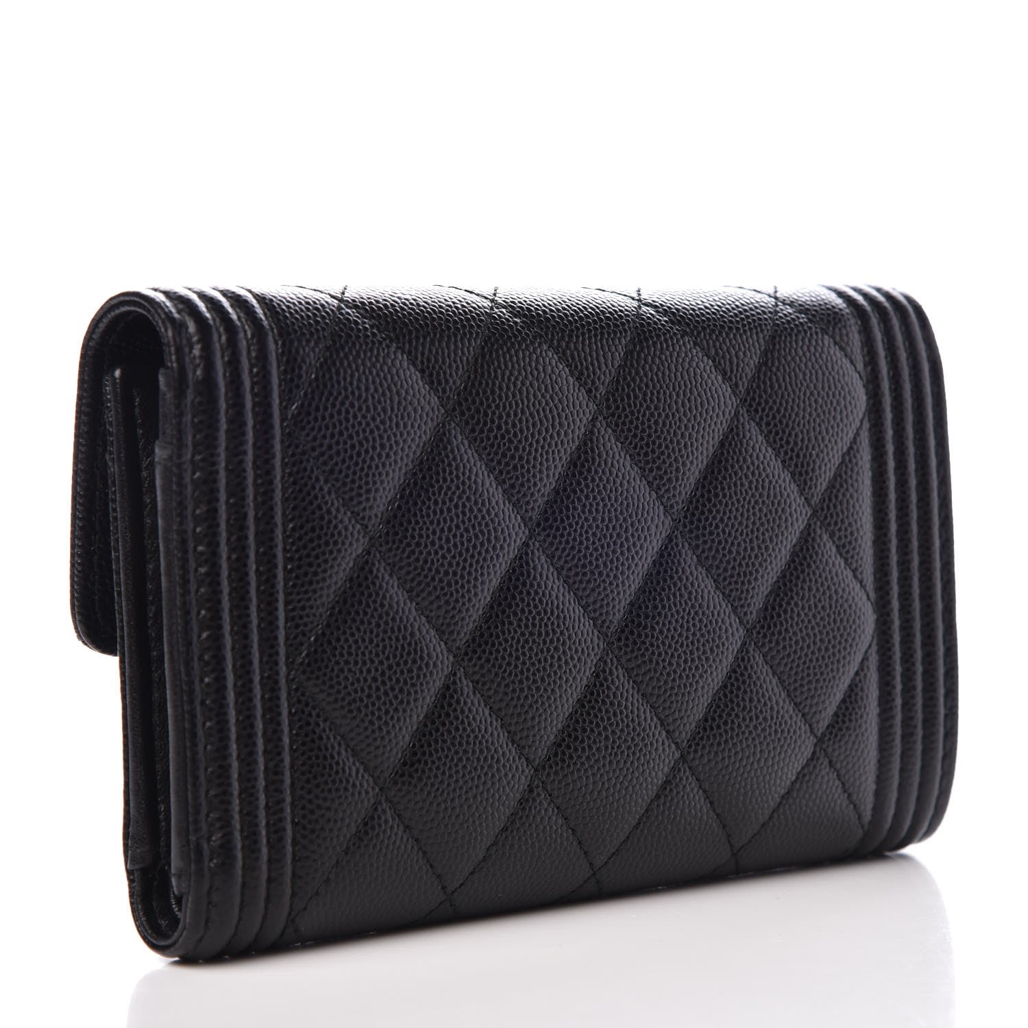 Chanel Caviar Quilted Medium Boy Flap Wallet Black 3 of 9