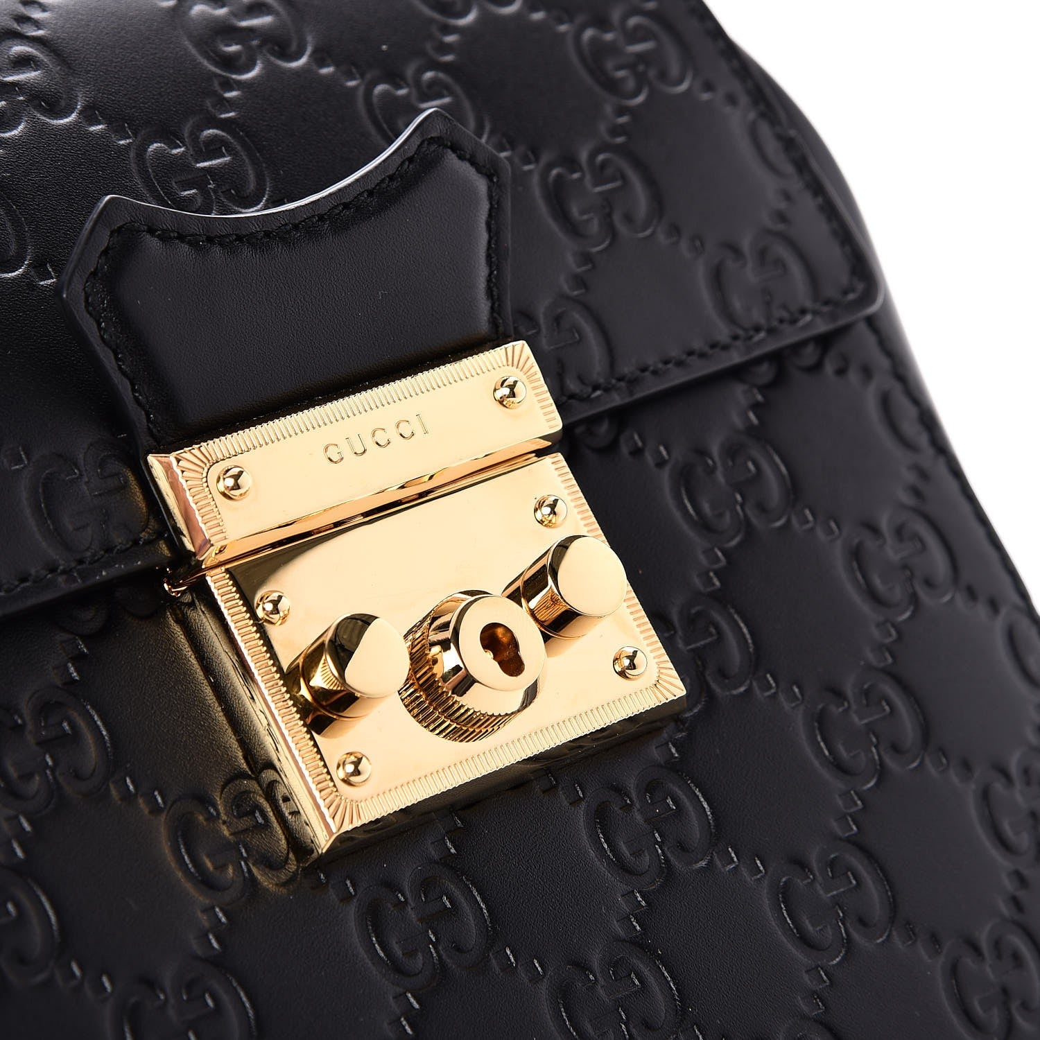 Gucci Guccissima Signature Padlock Backpack Black 9 of 9