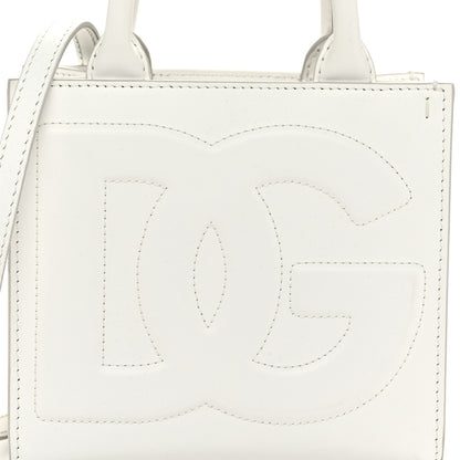 Dolce & Gabbana Calfskin Small DG Daily Shopper Tote White 7 of 9