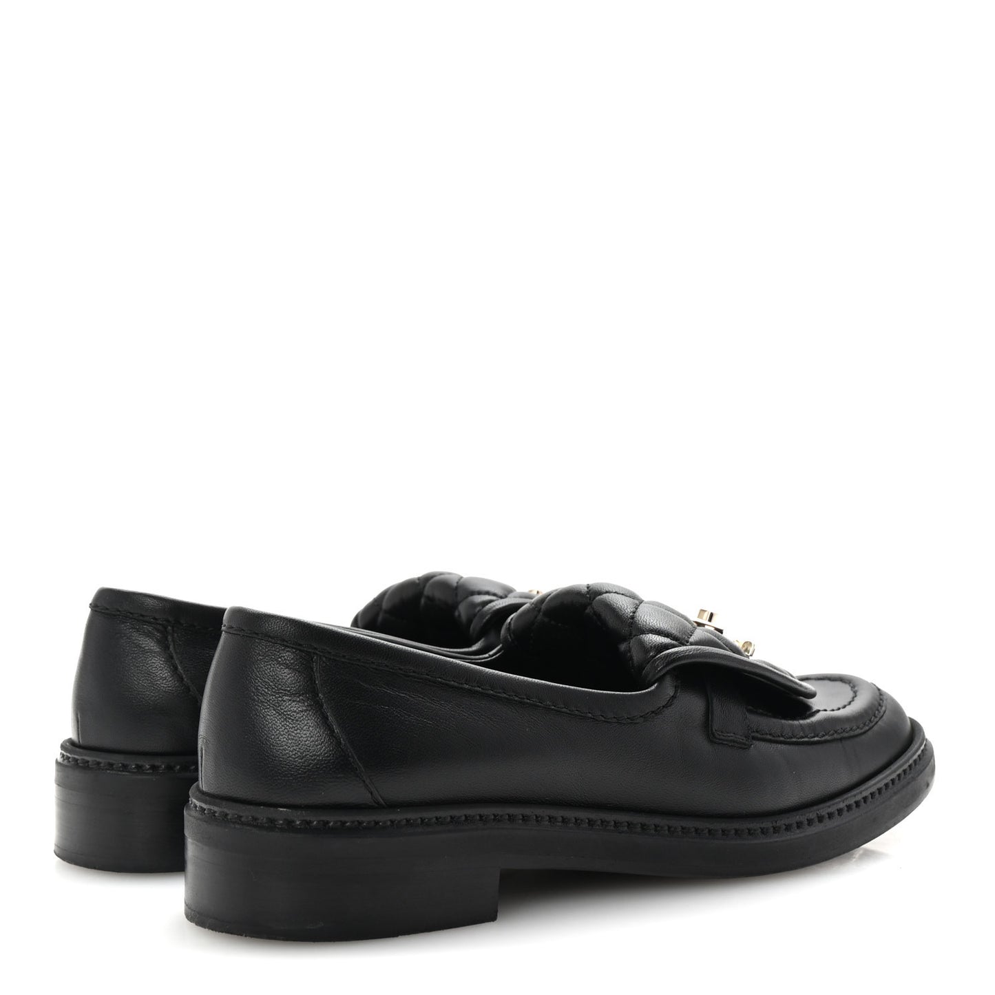 Lambskin Quilted CC Turnlock Loafers 37.5 Black