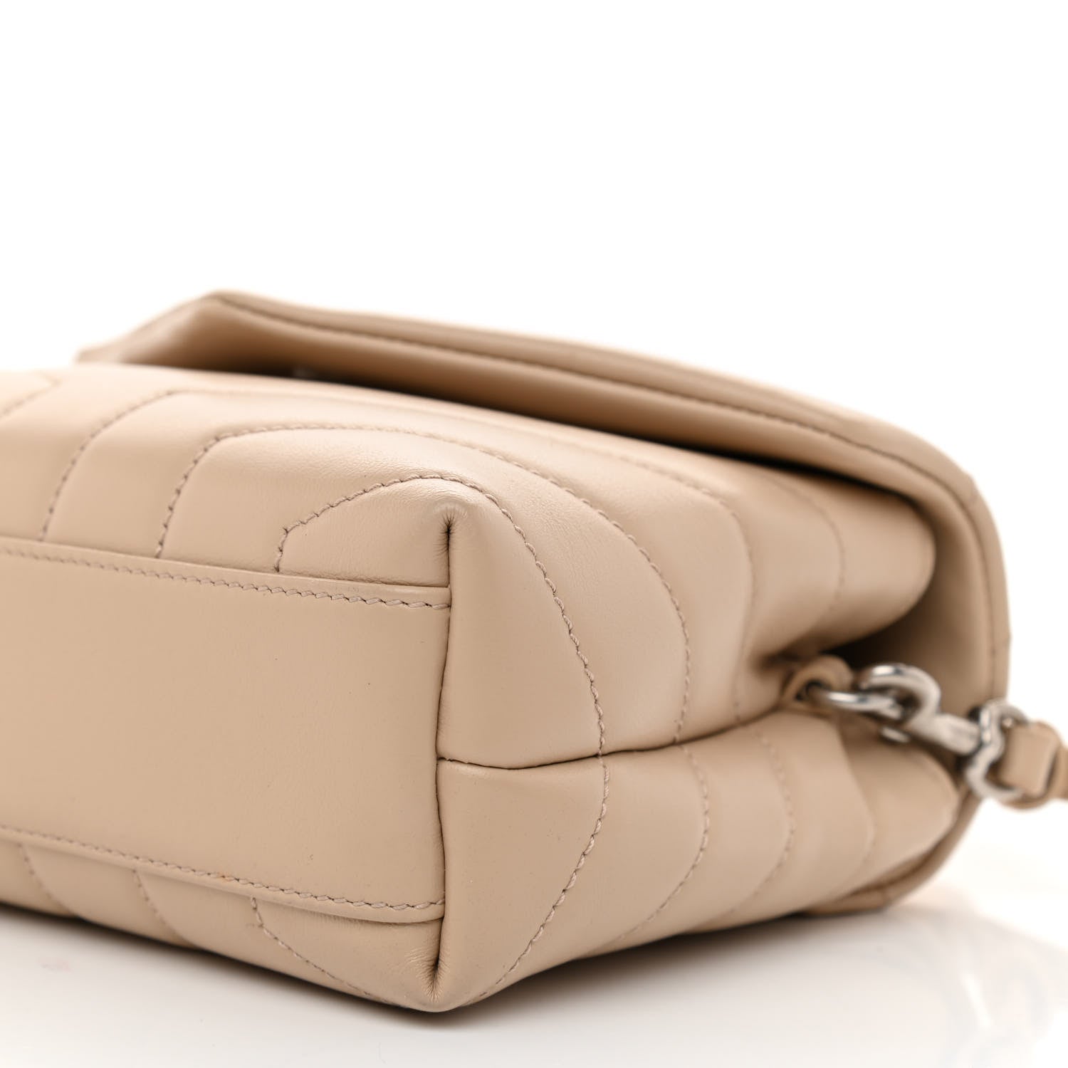 Saint Laurent Calfskin Y Quilted Monogram Toy Loulou Crossbody Bag Nude Powder 7 of 7
