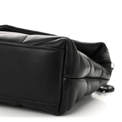 Saint Laurent Lambskin Quilted Toy Loulou Puffer Monogram Monochrome Chain Satchel Black 10 of 12