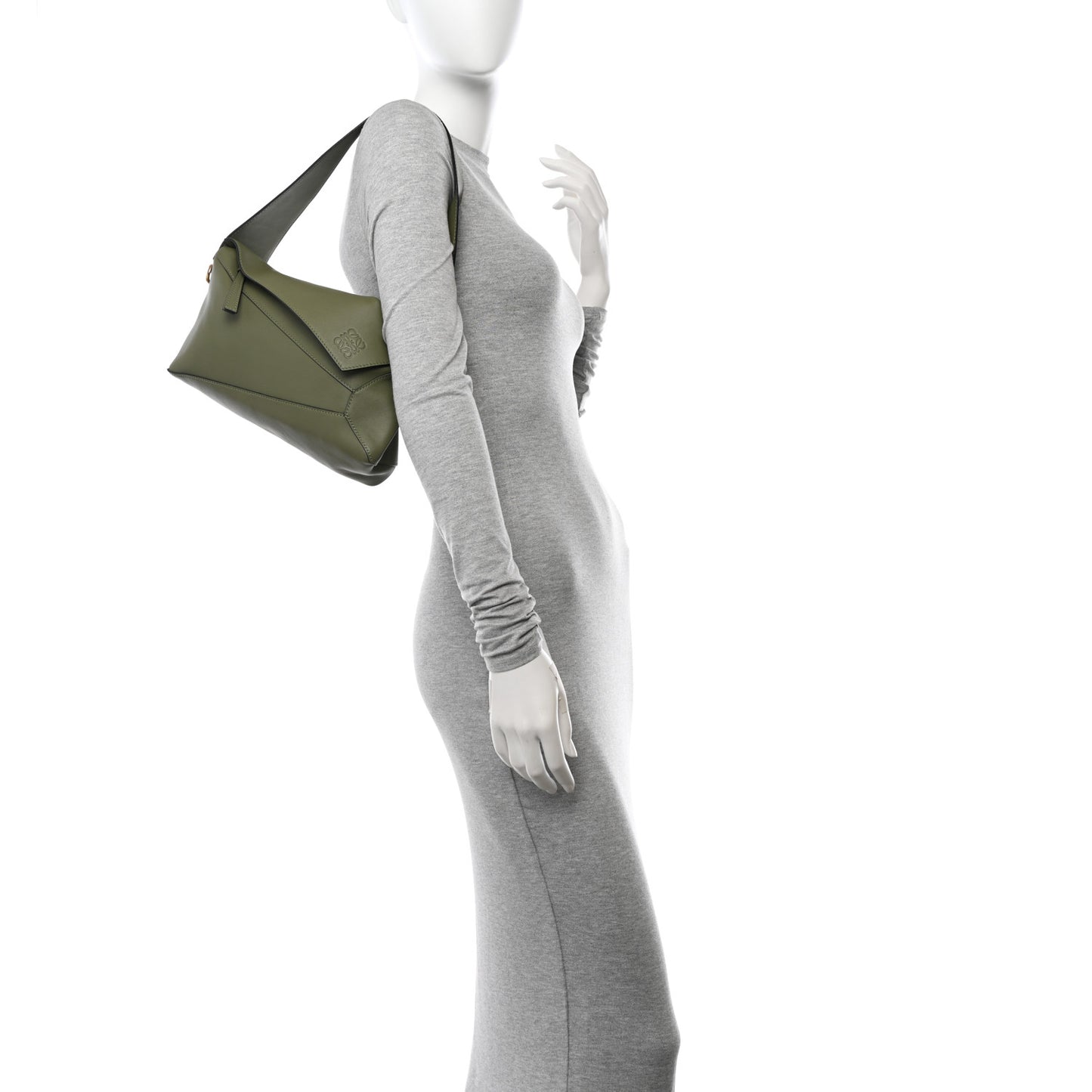 Calfskin Puzzle Hobo Avocado