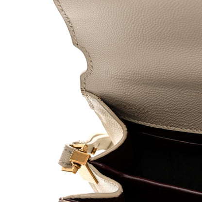 Saint Laurent Smooth Calfskin Medium Classic Monogram Cassandra Top Handle Crema Soft Rouge Legion 14 of 15
